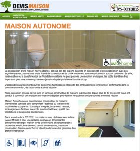 Maison Auton'home à ll'honneur sur devis-maisons.net